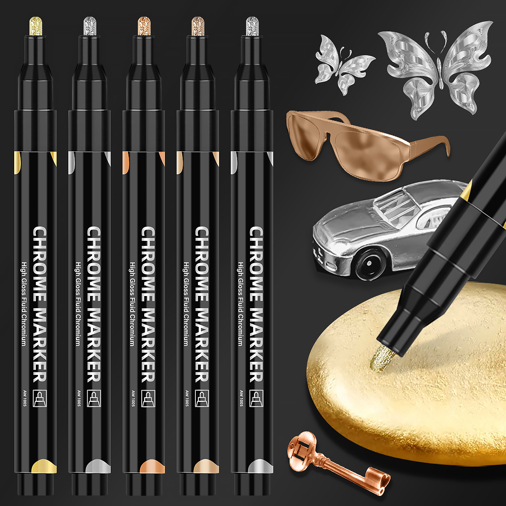 Reflector 5 In 1 - 1/5/20pcs Chrome Pen Marker Mirror Waterproof