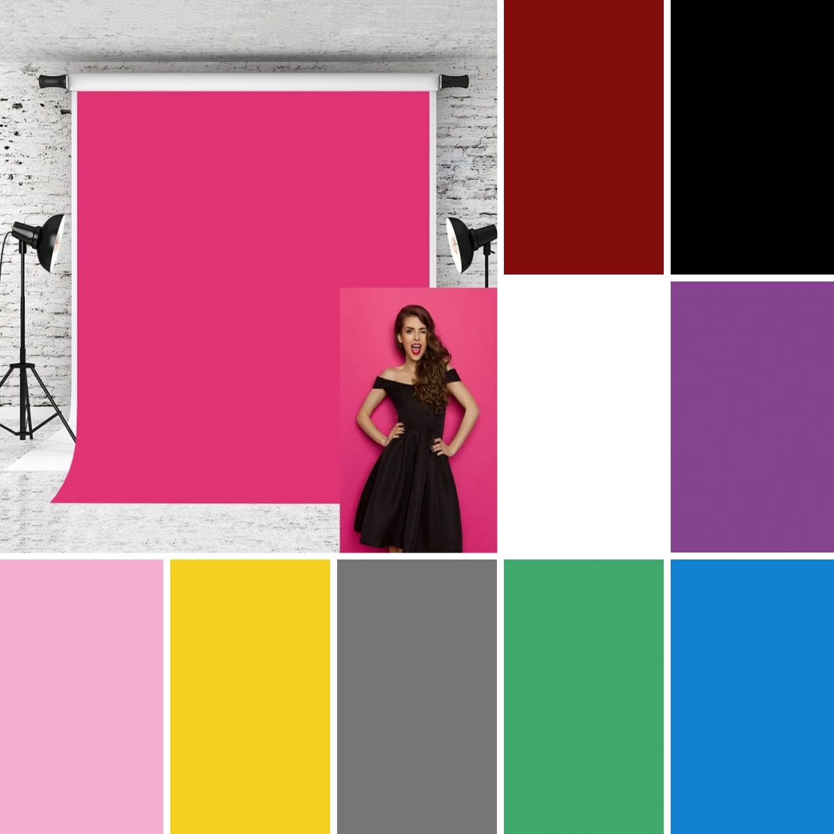 Photography Website - Solid Color Photography Backdrop Black White
