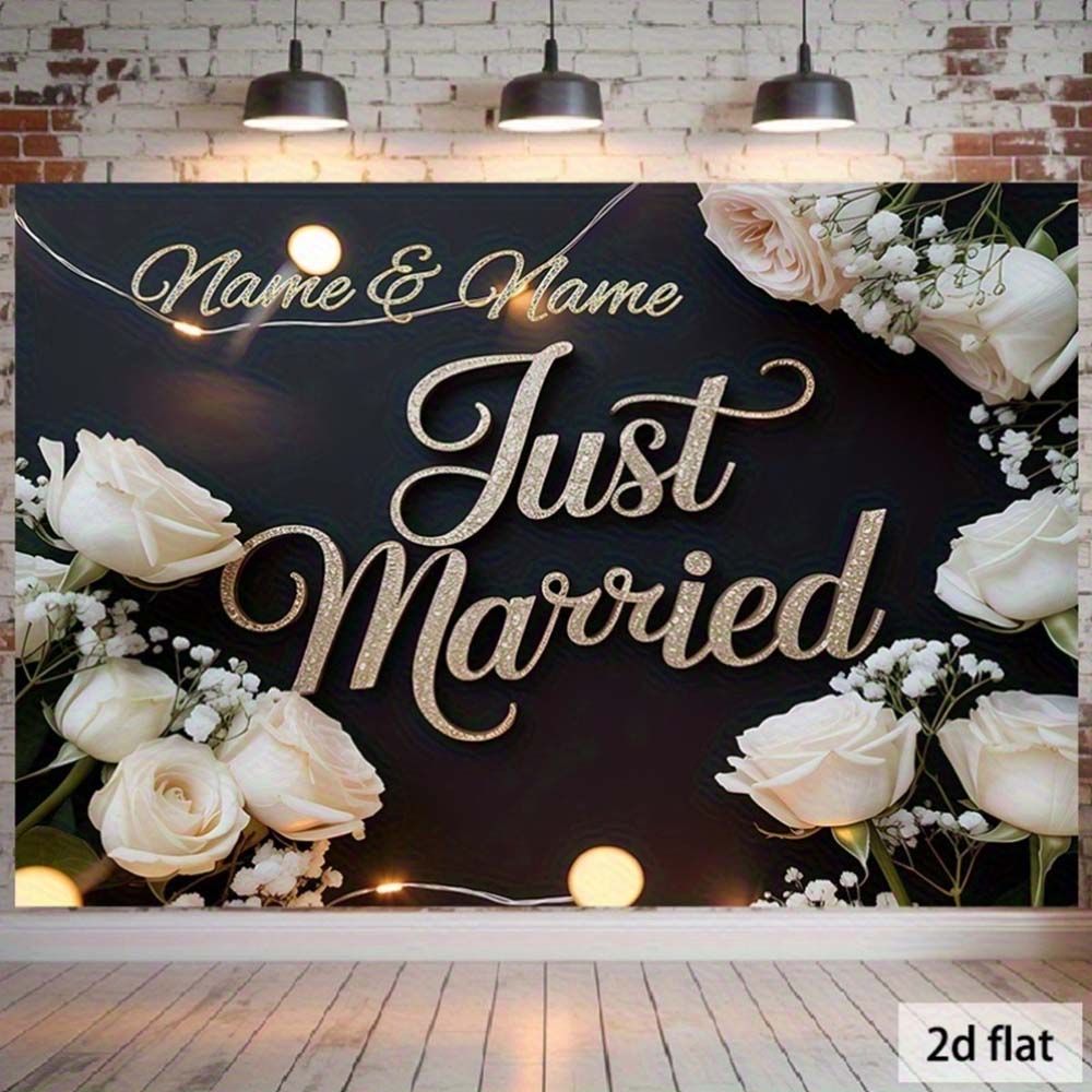 Photography Website - 1pc Just Married Wedding Backdrop Banner