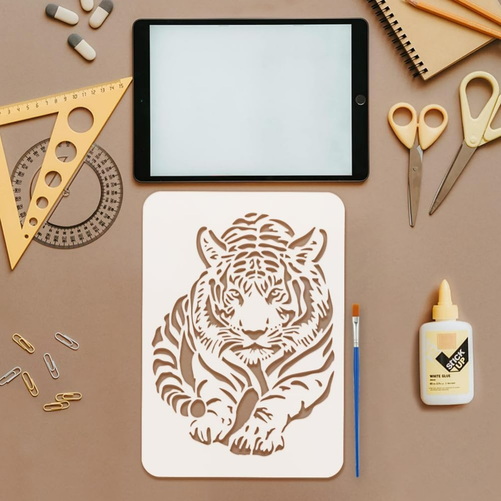 Tiger Stencil with Paint Brush – обзор и цена Photography Techniques
