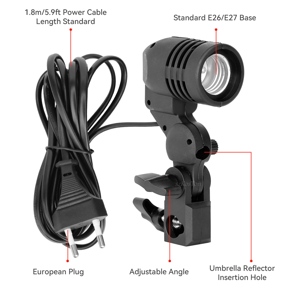 Single Head Bulb Holder E27 So – обзор и цена Photography Umbrella Lighting Kit