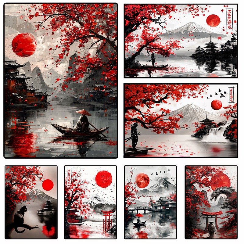 Japanese Landscape Ink Paintin – обзор и цена Photography Black And White
