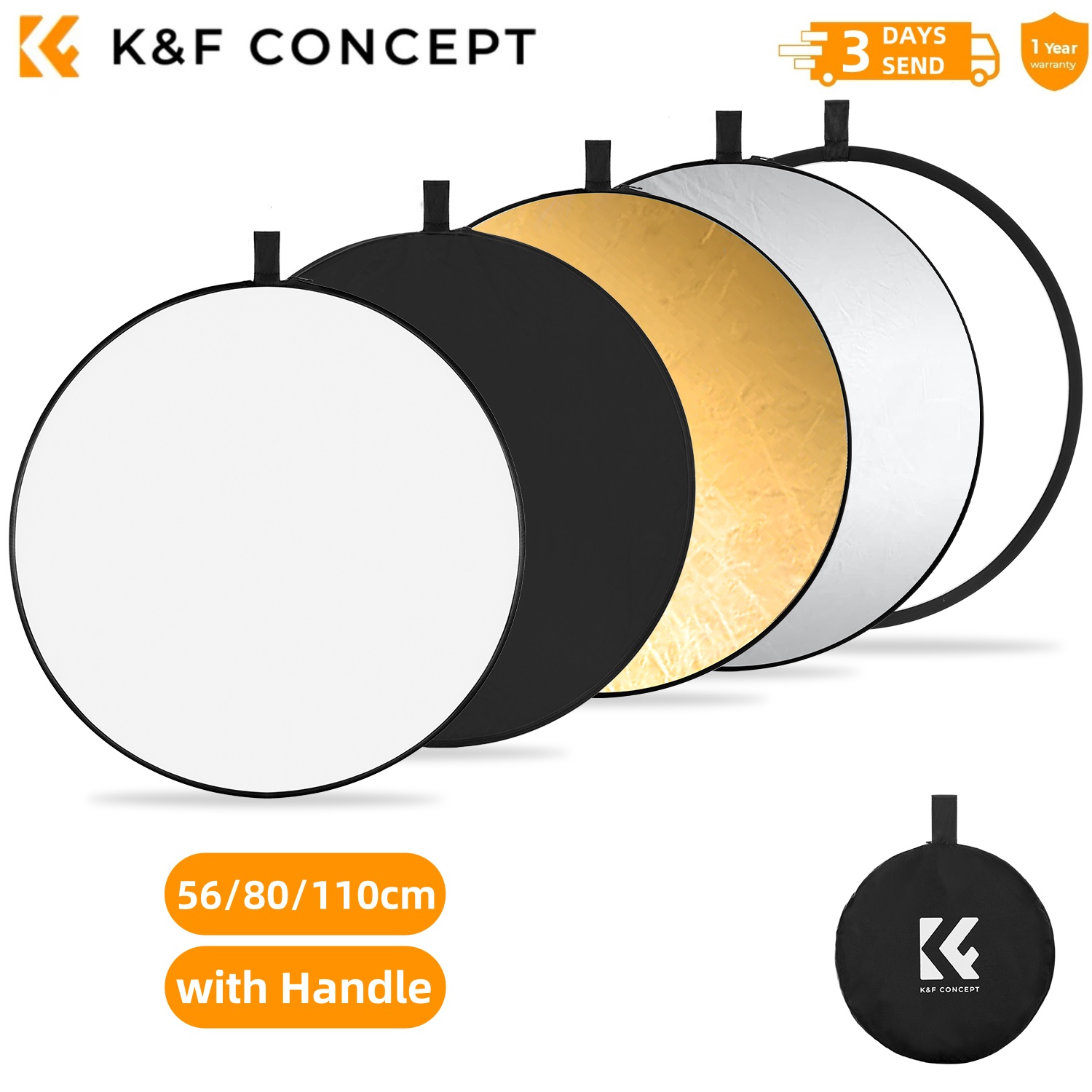 K&F CONCEPT 56/80/110cm 5-in-1 – обзор и цена Reflector 5 In 1